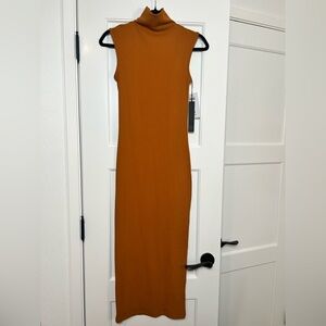 open lace back dress Orange Sequin Halter Evening Dress  VALDRIN SAHITI